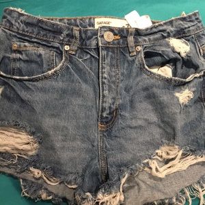 High waisted jean shorts